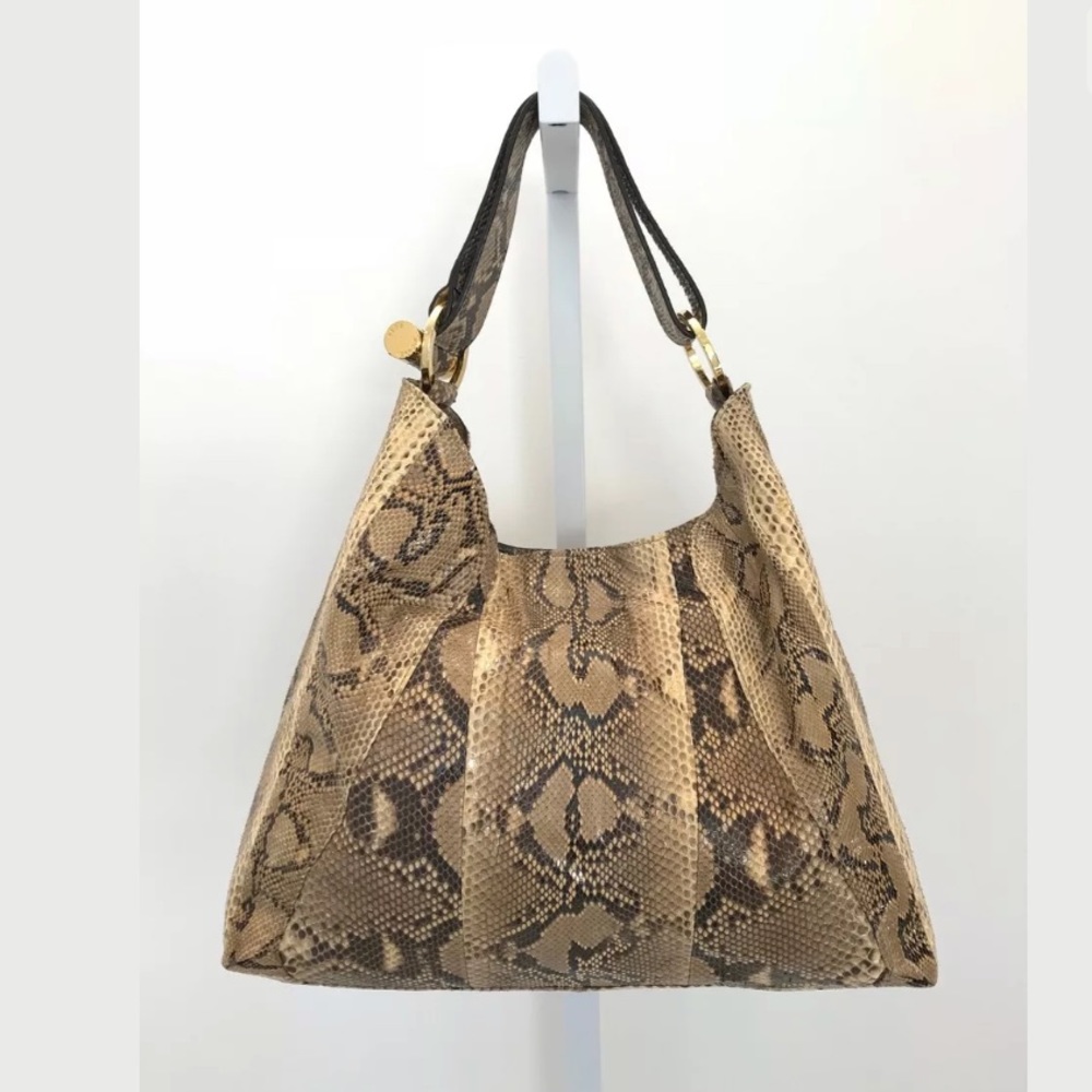 Michael Kors Python Hobo Style Shoulder Bag Gold … - image 2